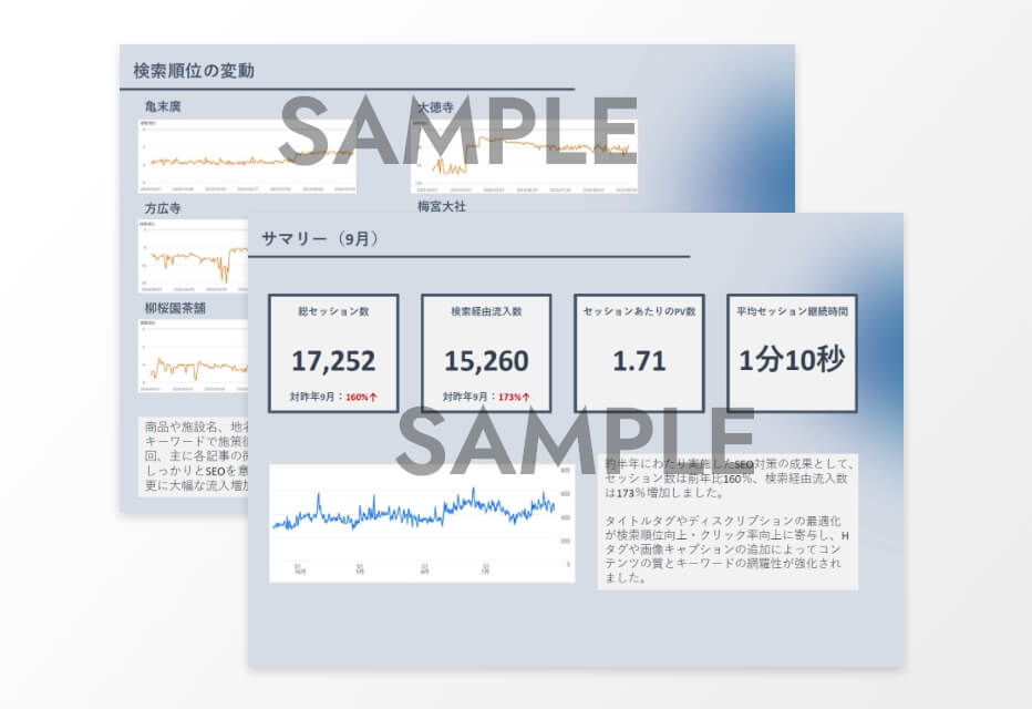 SEOレポートのサンプル